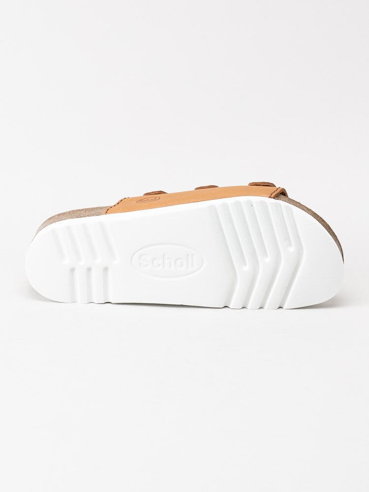 Scholl - Rio Ad Wedge - Bruna slip in sandaler med tre remmar