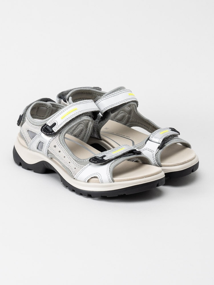 Ecco - Offroad W - Vita sandaler med gula och grå detaljer