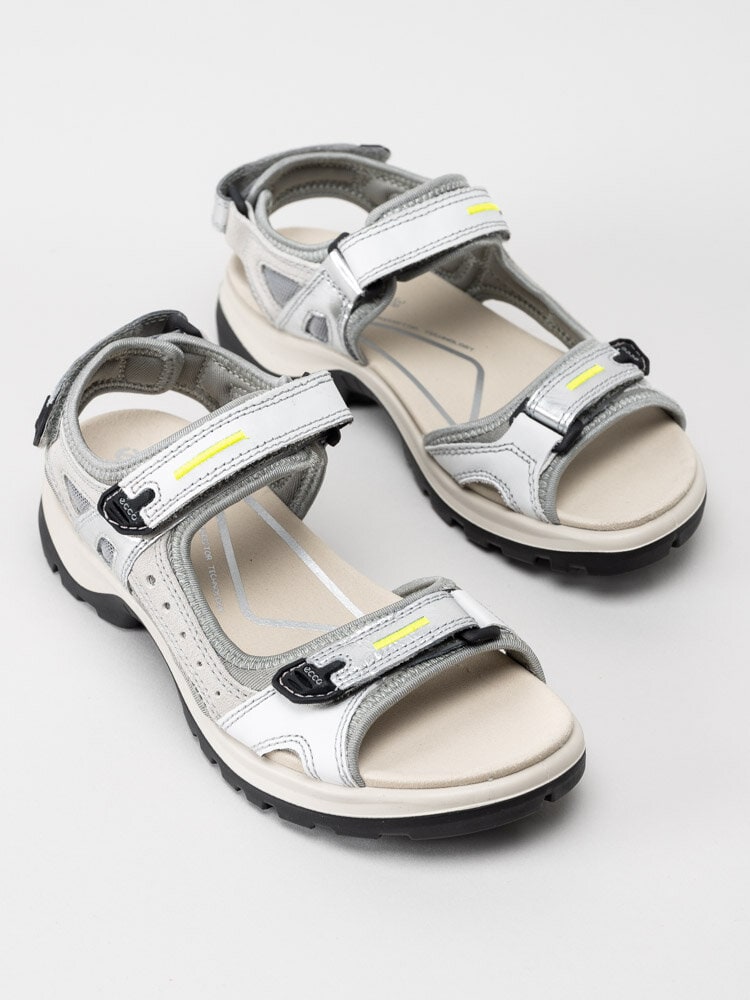 Ecco - Offroad W - Vita sandaler med gula och grå detaljer