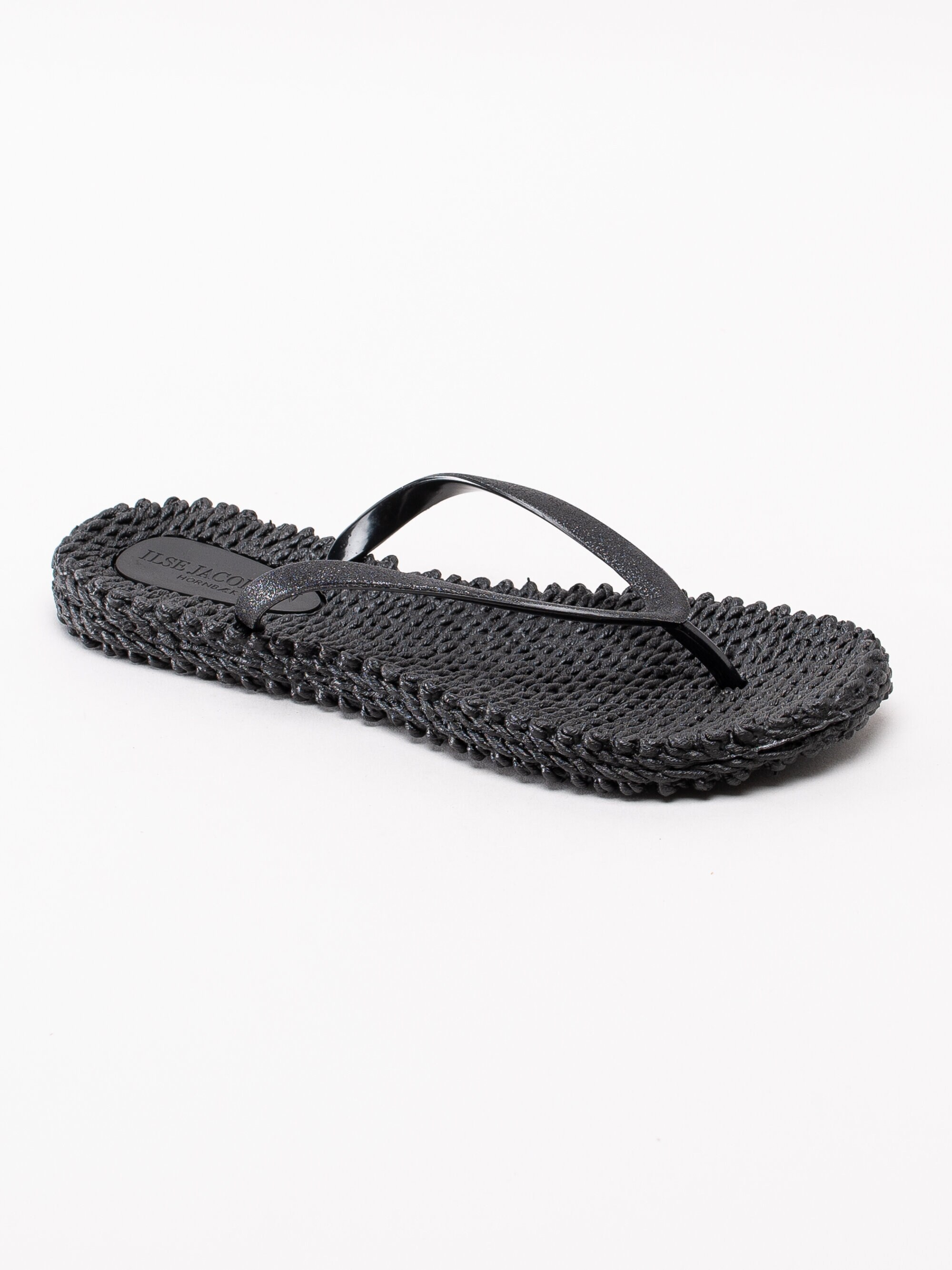 Ilse Jacobsen - Cheerful - Svarta glittriga flip flops sandaler