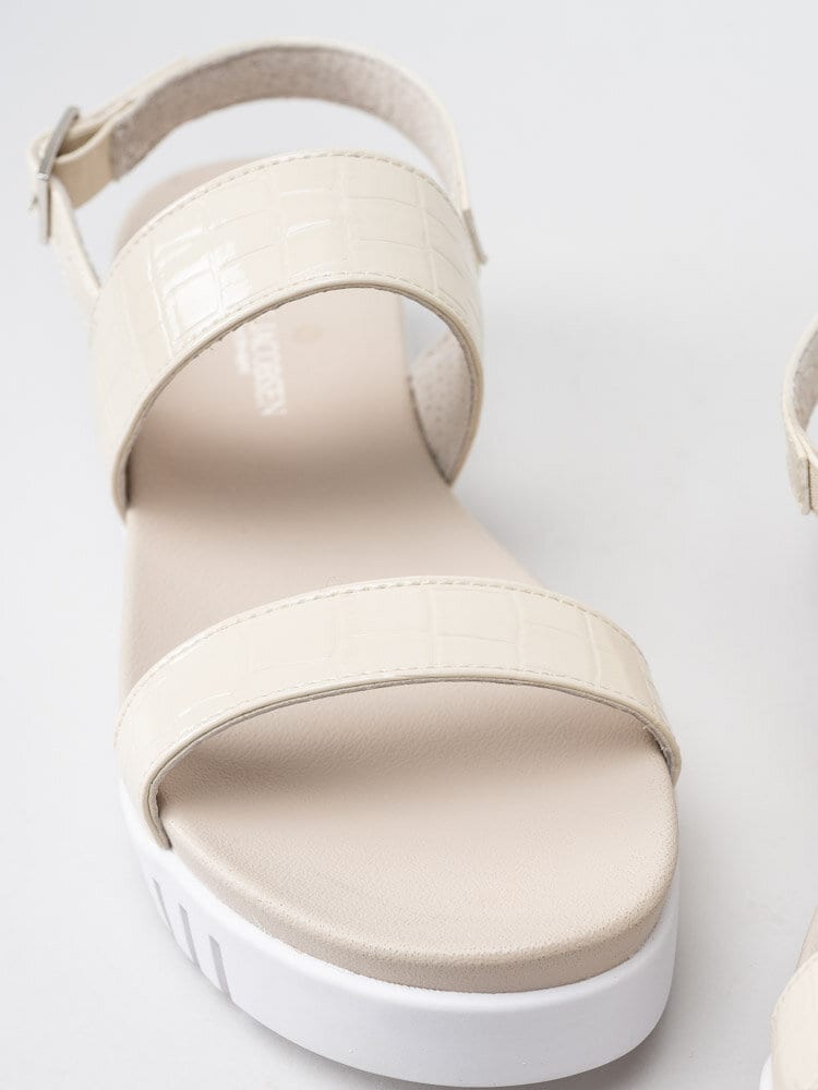 Ilse Jacobsen - Tulip1065CR - Ljusbeige sandaler med crocomönster