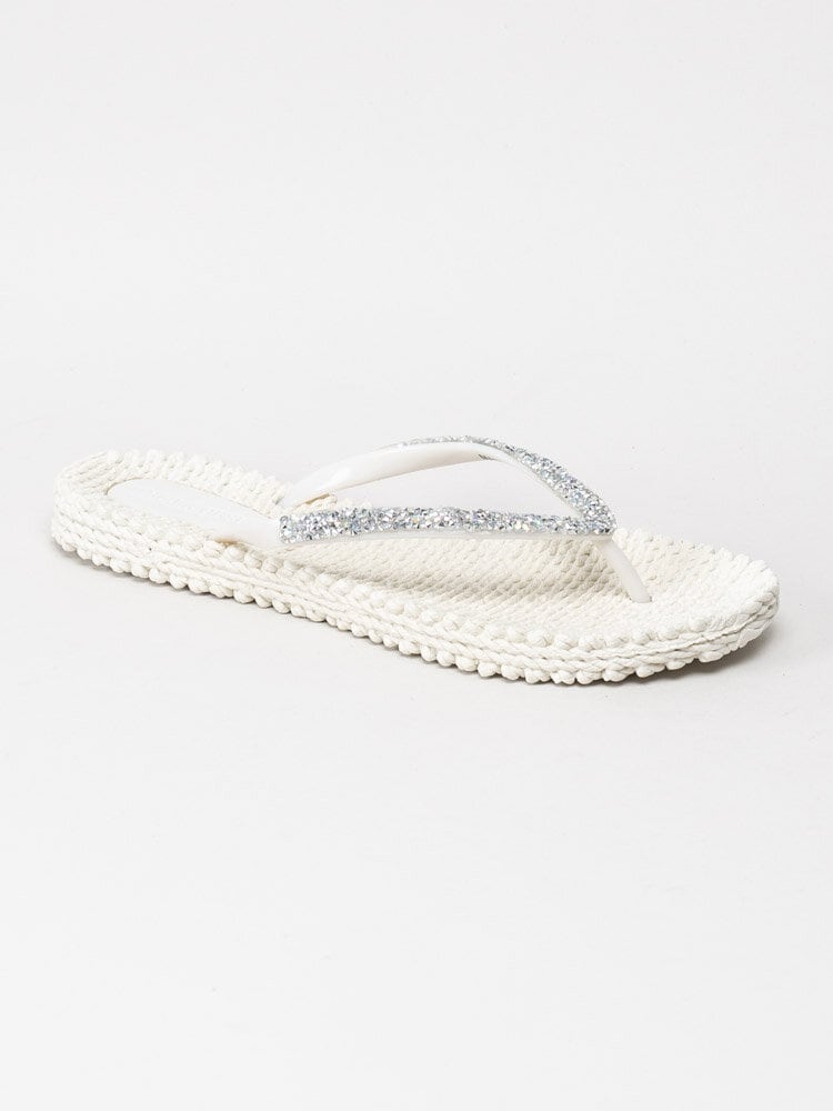 Ilse Jacobsen - Cheerful03G - Vita flip flop med glitter