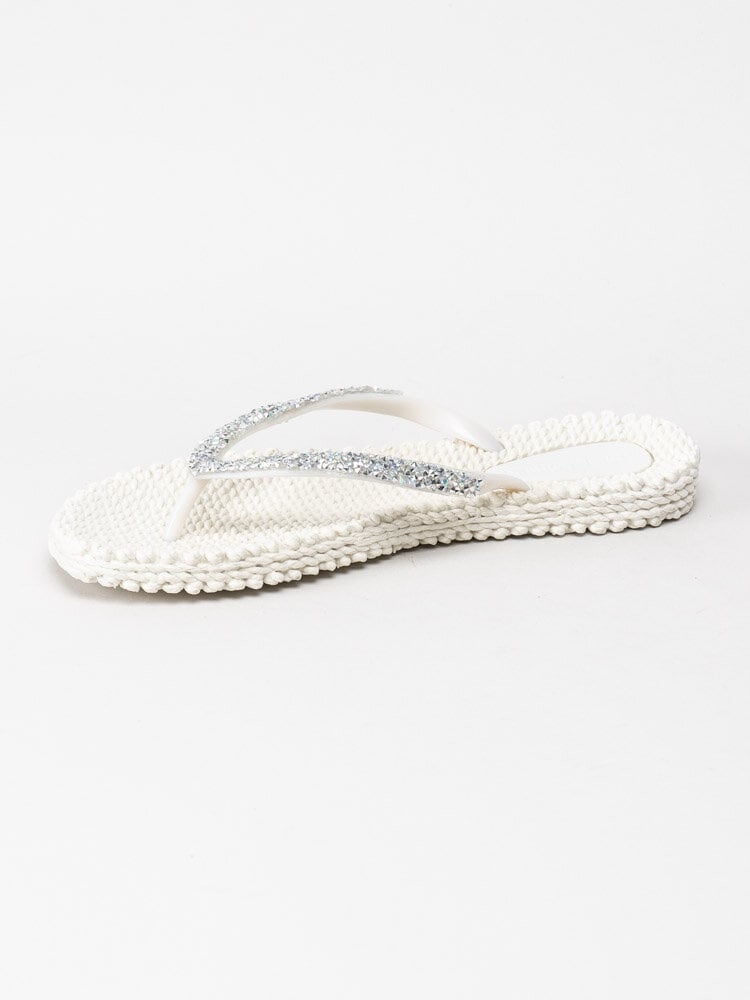 Ilse Jacobsen - Cheerful03G - Vita flip flop med glitter