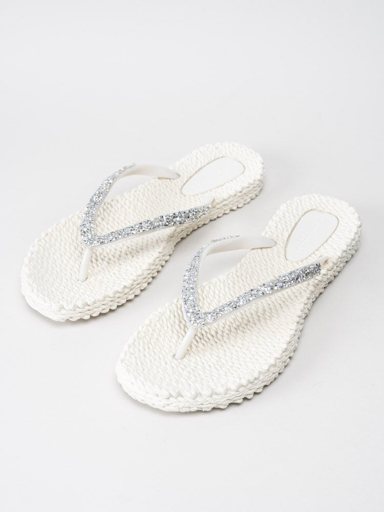 Ilse Jacobsen - Cheerful03G - Vita flip flop med glitter