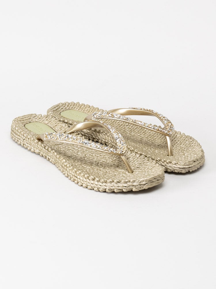 Ilse Jacobsen - Cheerful03G - Guldfärgade flip flop med glitter