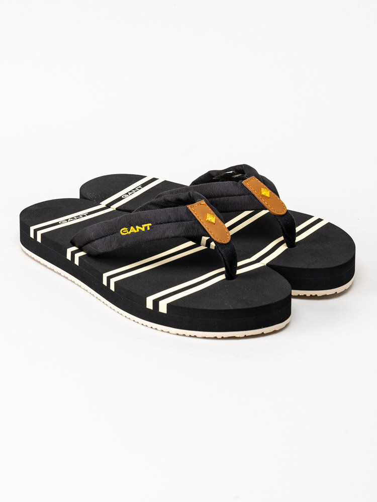 Gant Footwear - Lemonbeach Beach sandal - Svarta flip flop med ränder