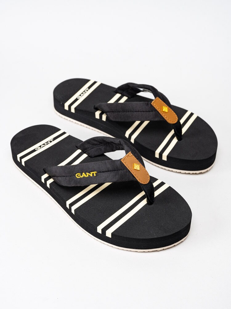 Gant Footwear - Lemonbeach Beach sandal - Svarta flip flop med ränder