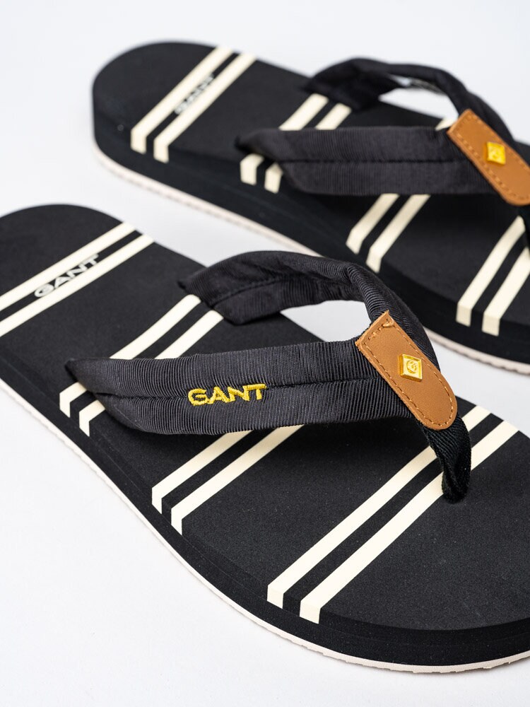 Gant Footwear - Lemonbeach Beach sandal - Svarta flip flop med ränder