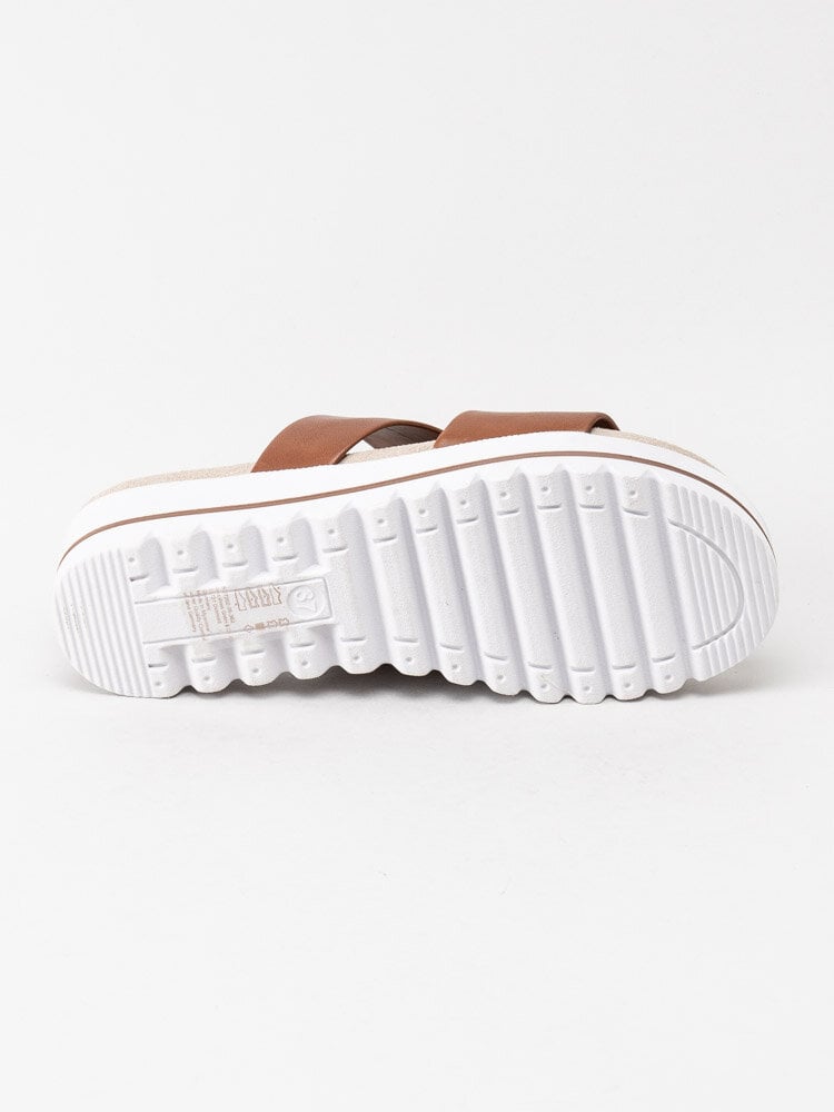 Jana - Bruna slip in sandaler i skinn