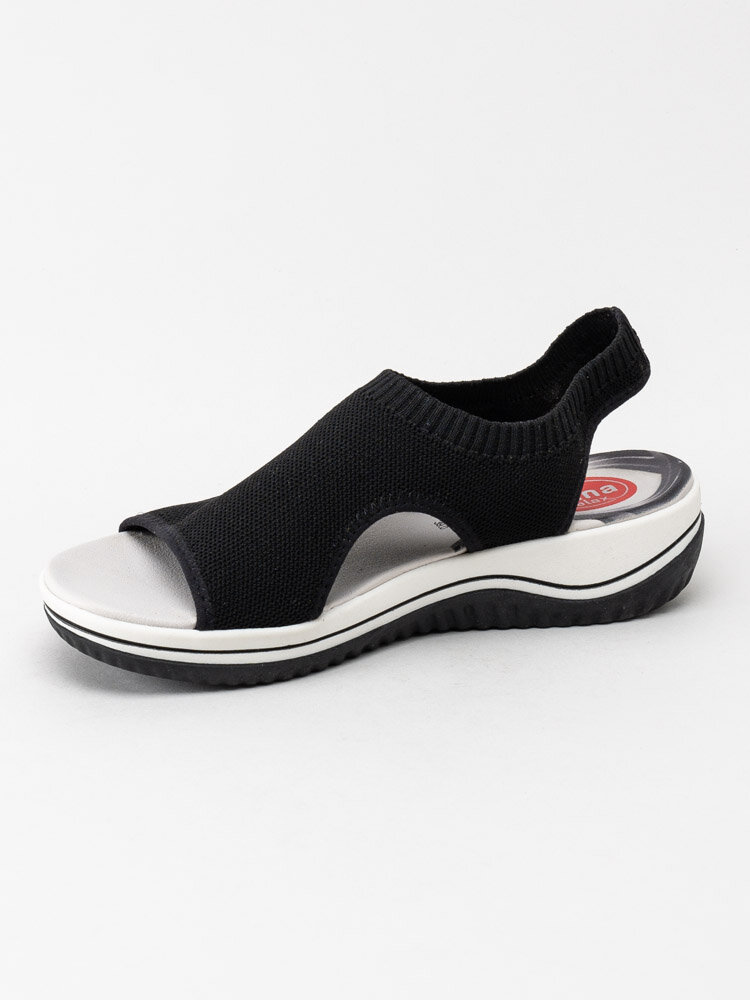 Jana - Svarta sandaler i textil