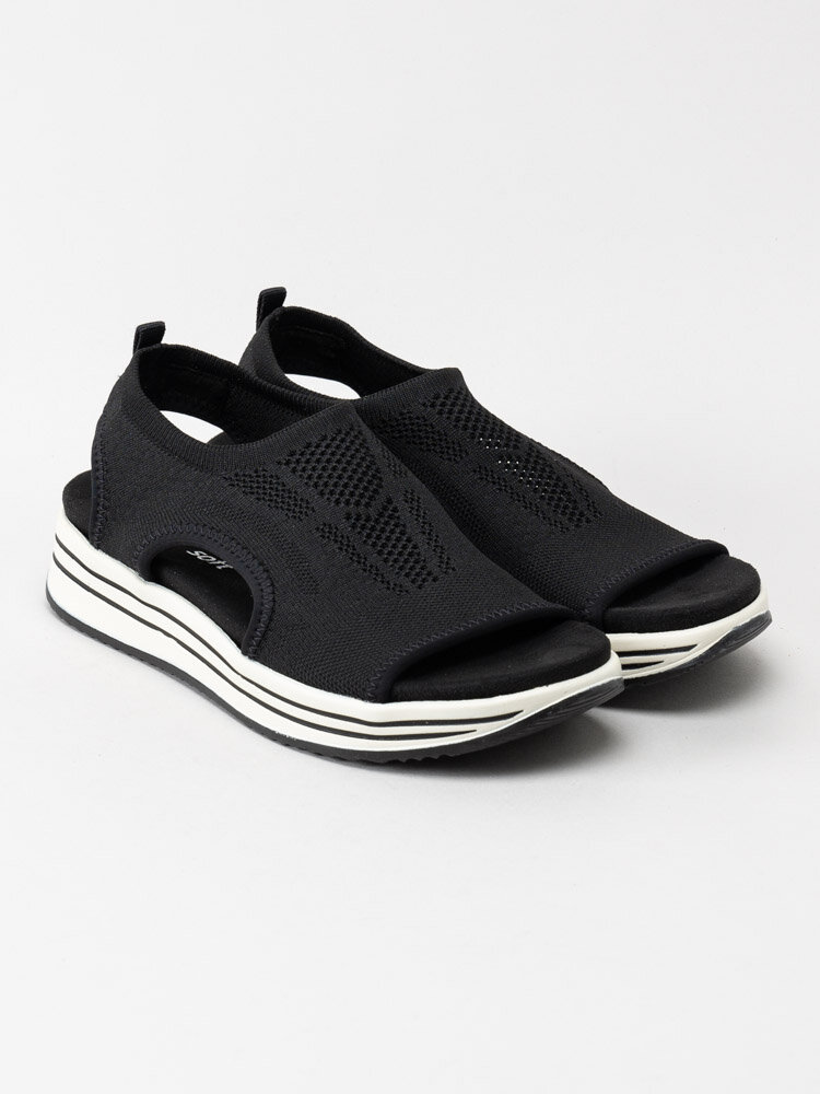 Remonte - Svarta sportiga sandaler i textil