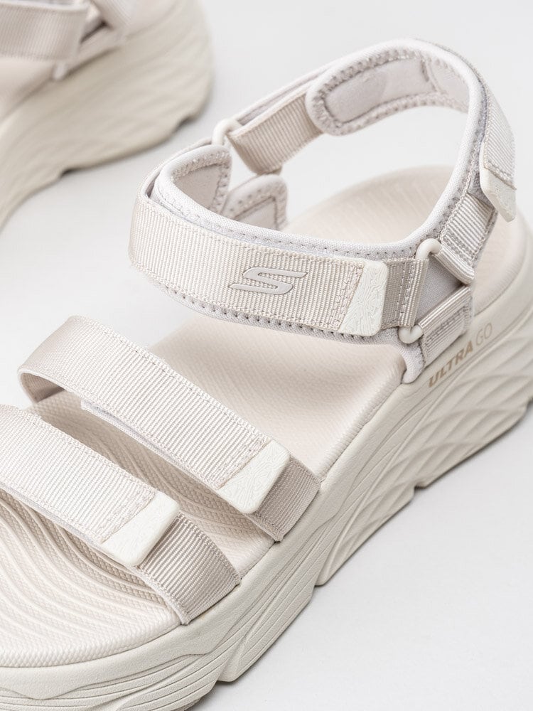 Skechers - Max Cushioning Lured - Ljusbeige sandaler i textil