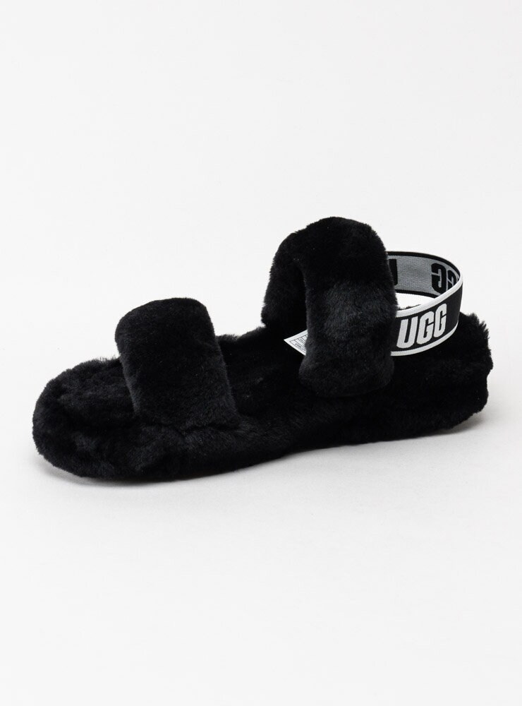 UGG - Oh Yeah - Svarta fluffiga tofflor i ull