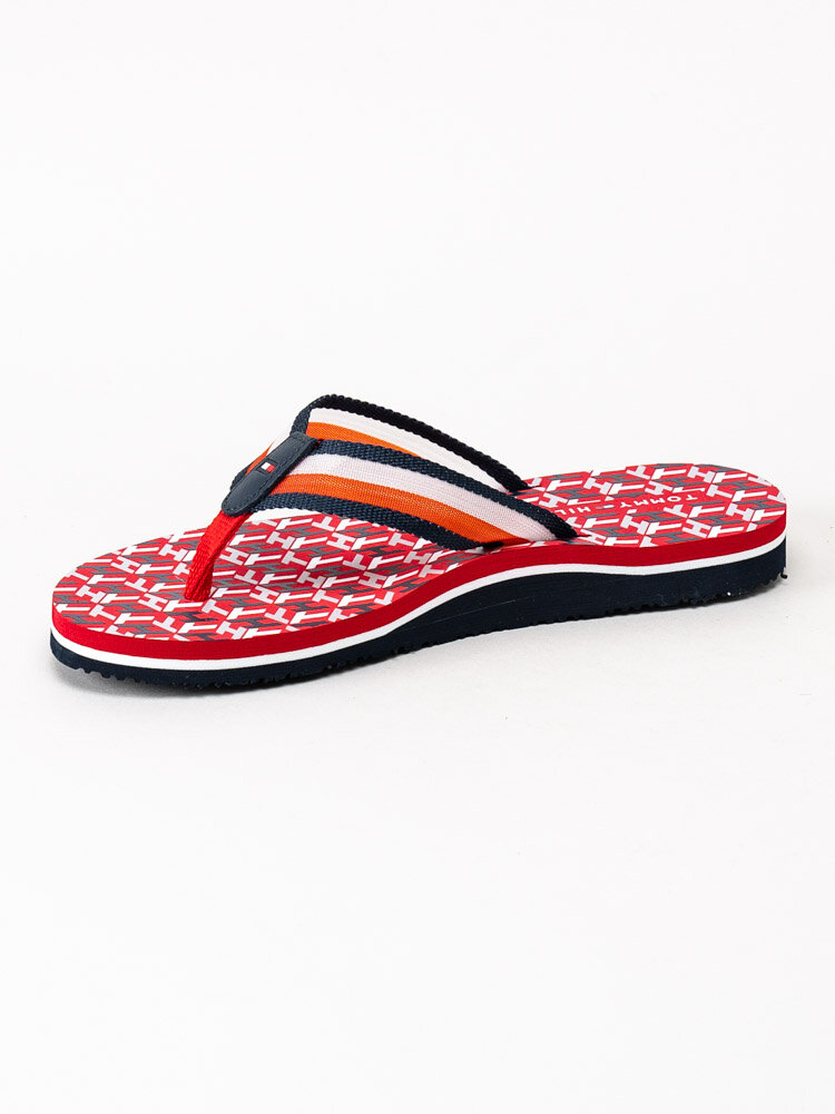 Tommy Hilfiger - Beach Sandal - Röda flermönstrade flip flops