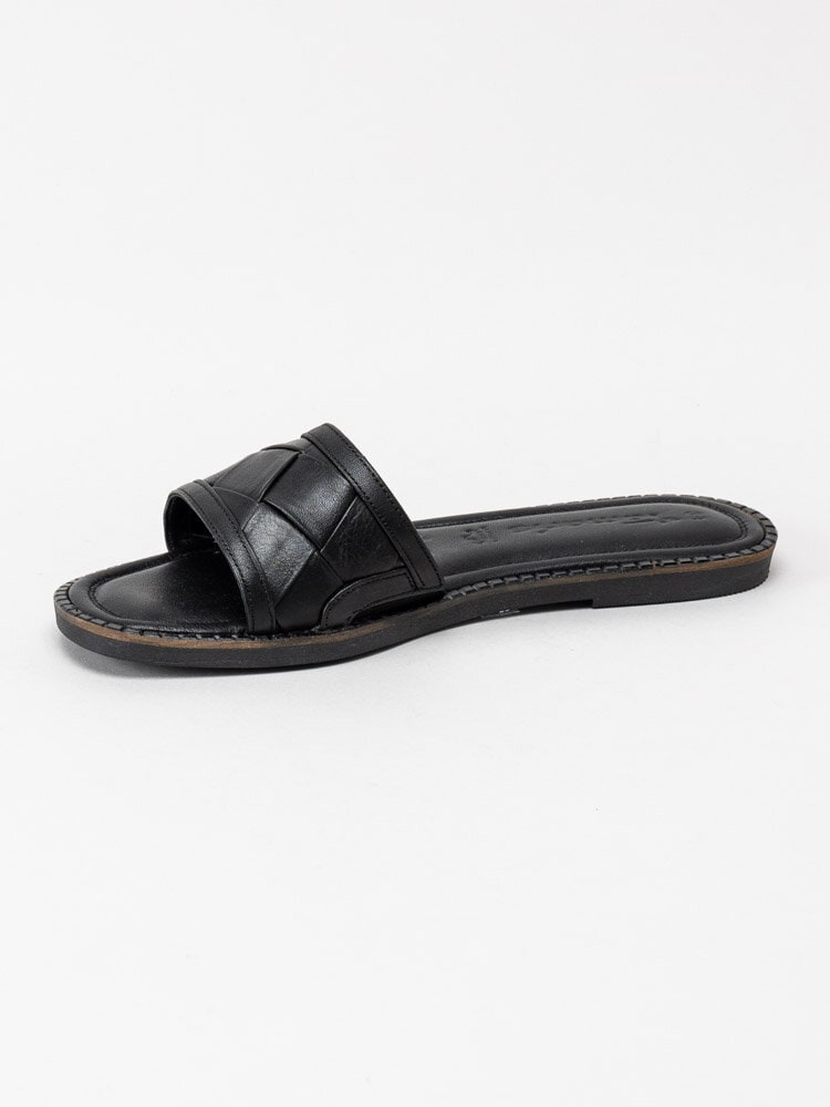 Tamaris - Svarta slip in sandaler i skinn