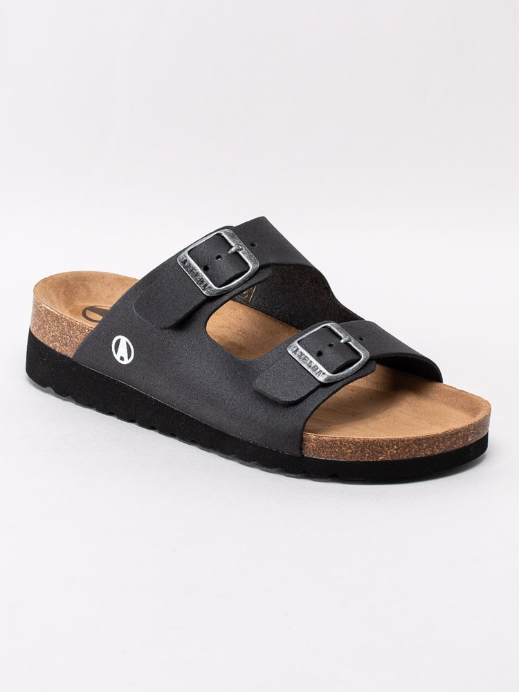 Axelda - Tia Vegan - Svarta slip in sandaler i veganskt läder