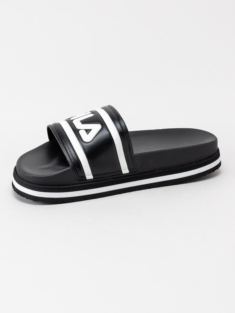 FILA - Morro Bay Zeppa Wmn - Svarta slip in sandaler med logga