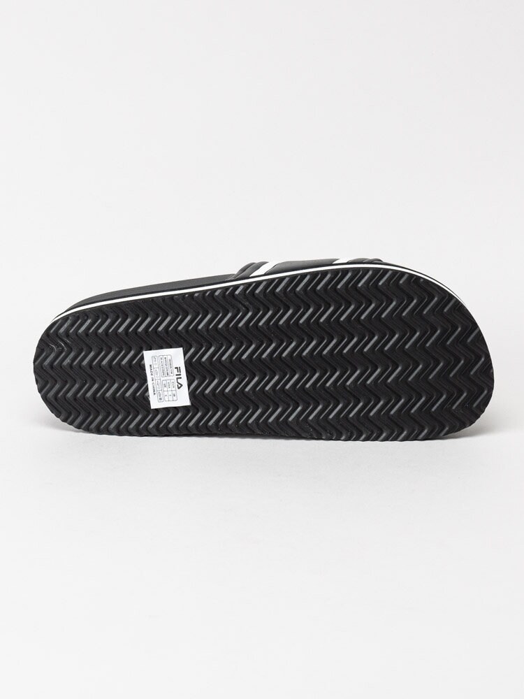 FILA - Morro Bay Zeppa Wmn - Svarta slip in sandaler med logga