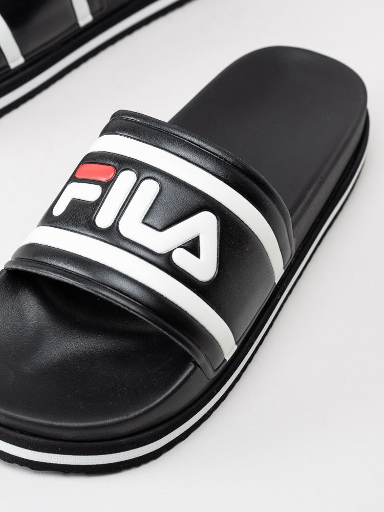FILA - Morro Bay Zeppa Wmn - Svarta slip in sandaler med logga