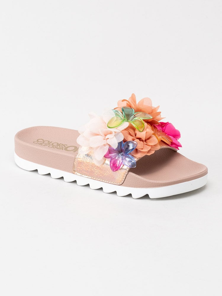 Colors of California - Multifärgade slip in sandaler med härliga blommor