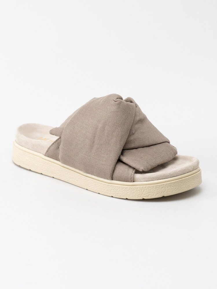 Inuikii - Knot Lino - Ljusbeige trendiga slip in sandaler med linnekänsla