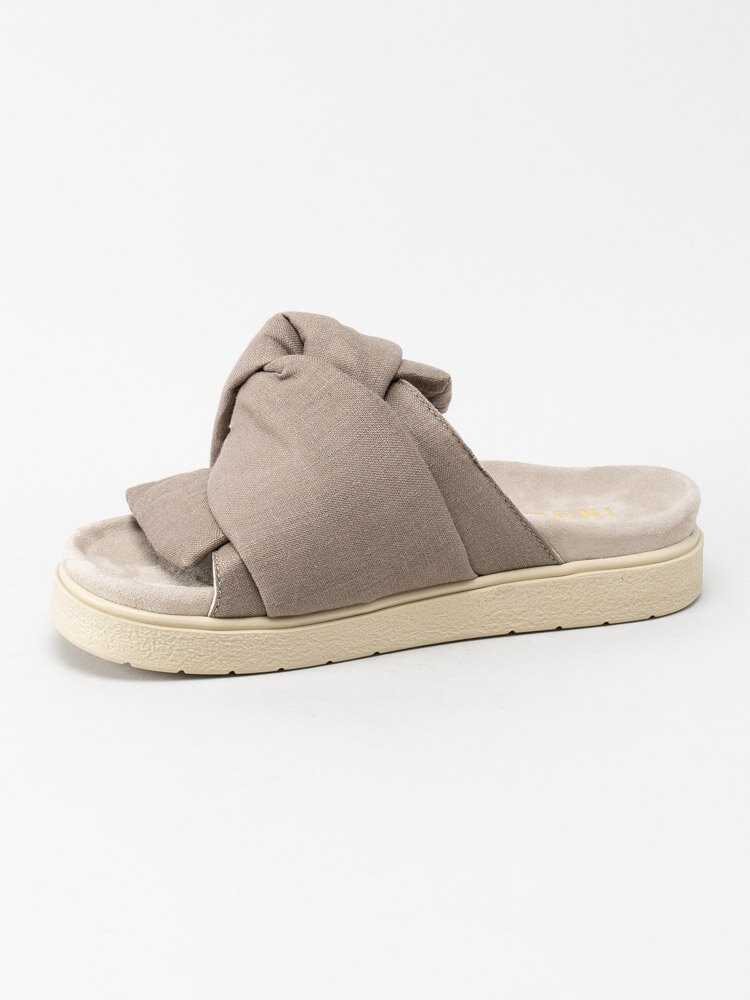 Inuikii - Knot Lino - Ljusbeige trendiga slip in sandaler med linnekänsla