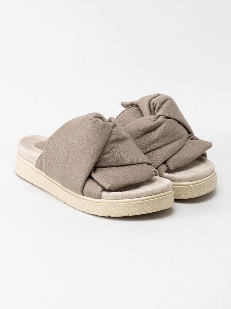 Inuikii - Knot Lino - Ljusbeige trendiga slip in sandaler med linnekänsla