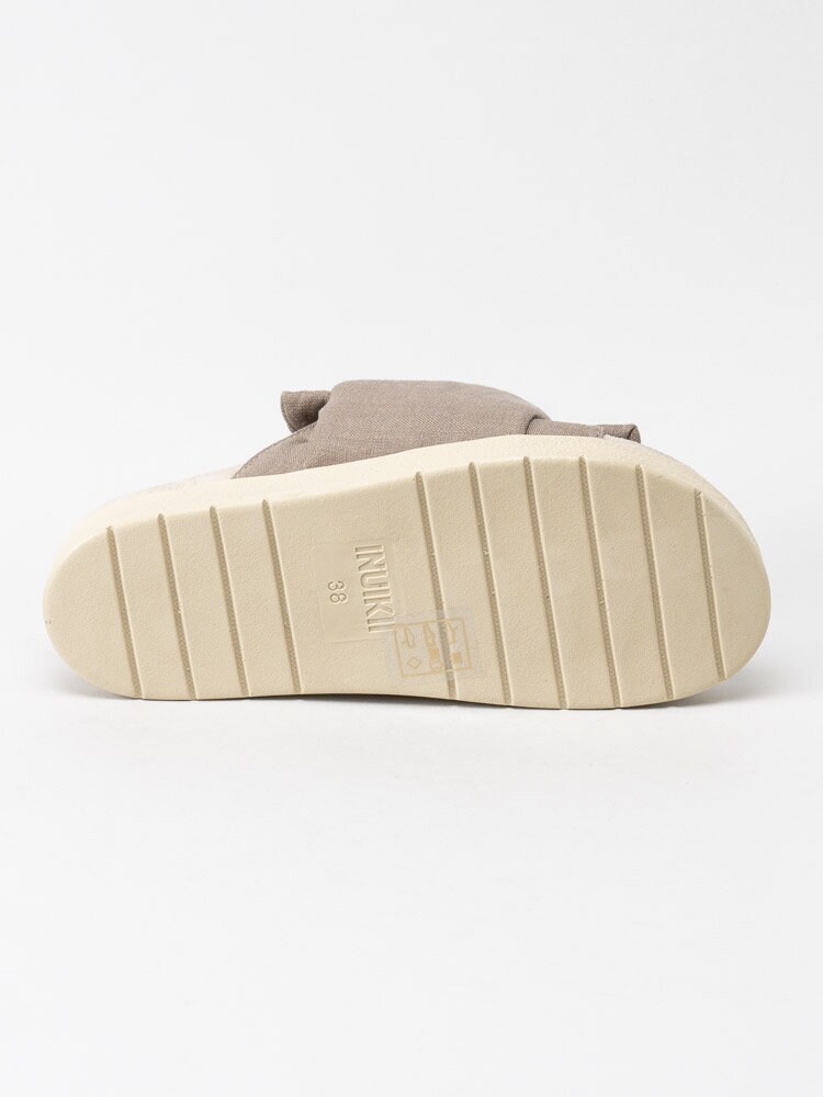 Inuikii - Knot Lino - Ljusbeige trendiga slip in sandaler med linnekänsla