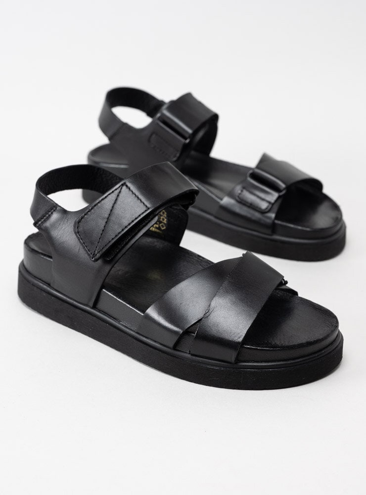 Pavement - Hazel - Svarta sandaler i skinn