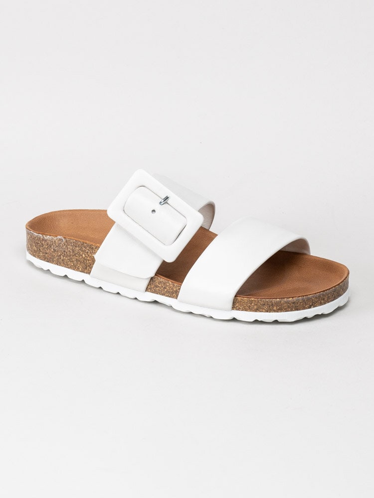 Verbenas - Roxana Ecobrush - Vita slip in sandaler i skinn