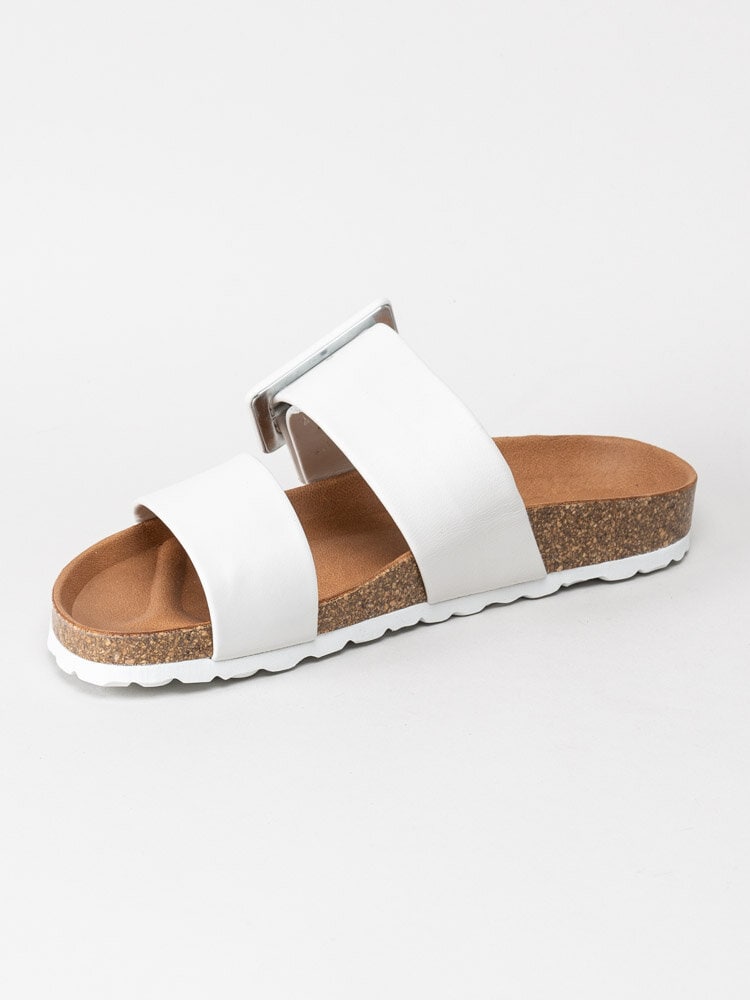 Verbenas - Roxana Ecobrush - Vita slip in sandaler i skinn