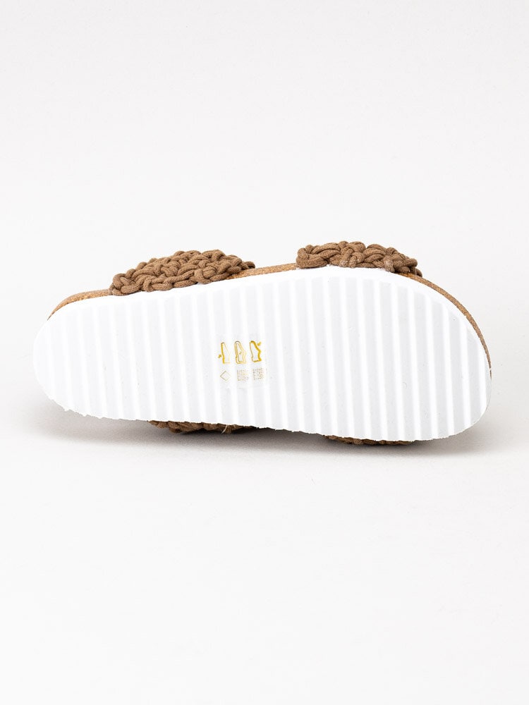 Duffy - Bruna slip in sandaler i grovt virkad textil