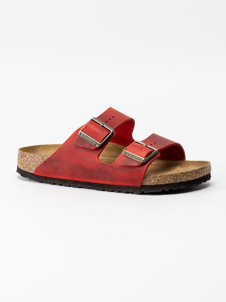 Birkenstock - Arizona SFB - Röda slip in sandaler i skinn