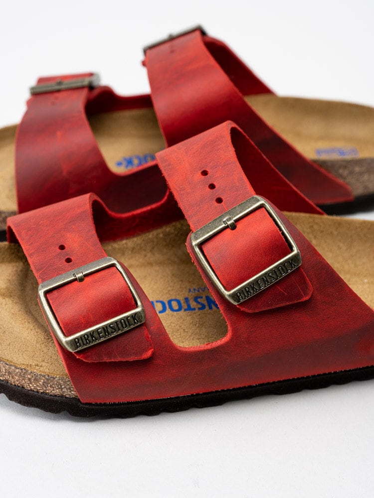 Birkenstock - Arizona SFB - Röda slip in sandaler i skinn