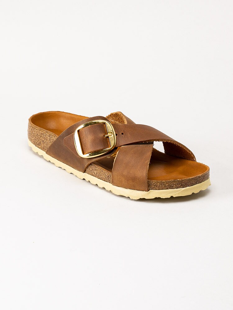 Birkenstock - Siena Narrow Big Buckle - Bruna slip in sandaler i skinn