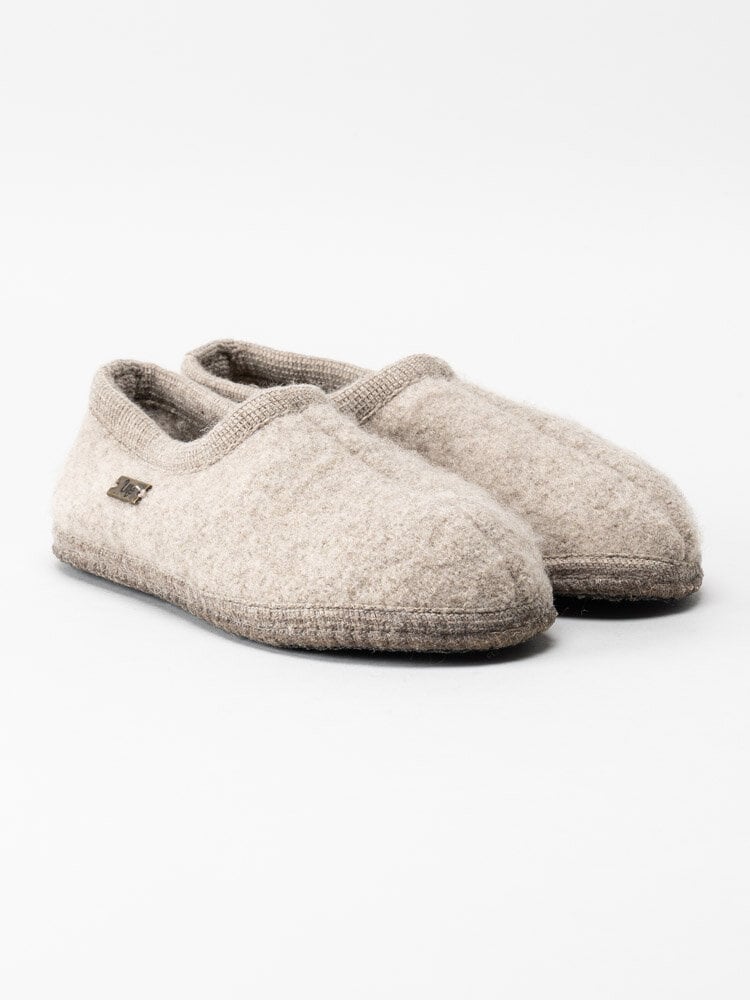 Ulle - Original High - Beige slip on tofflor i ull