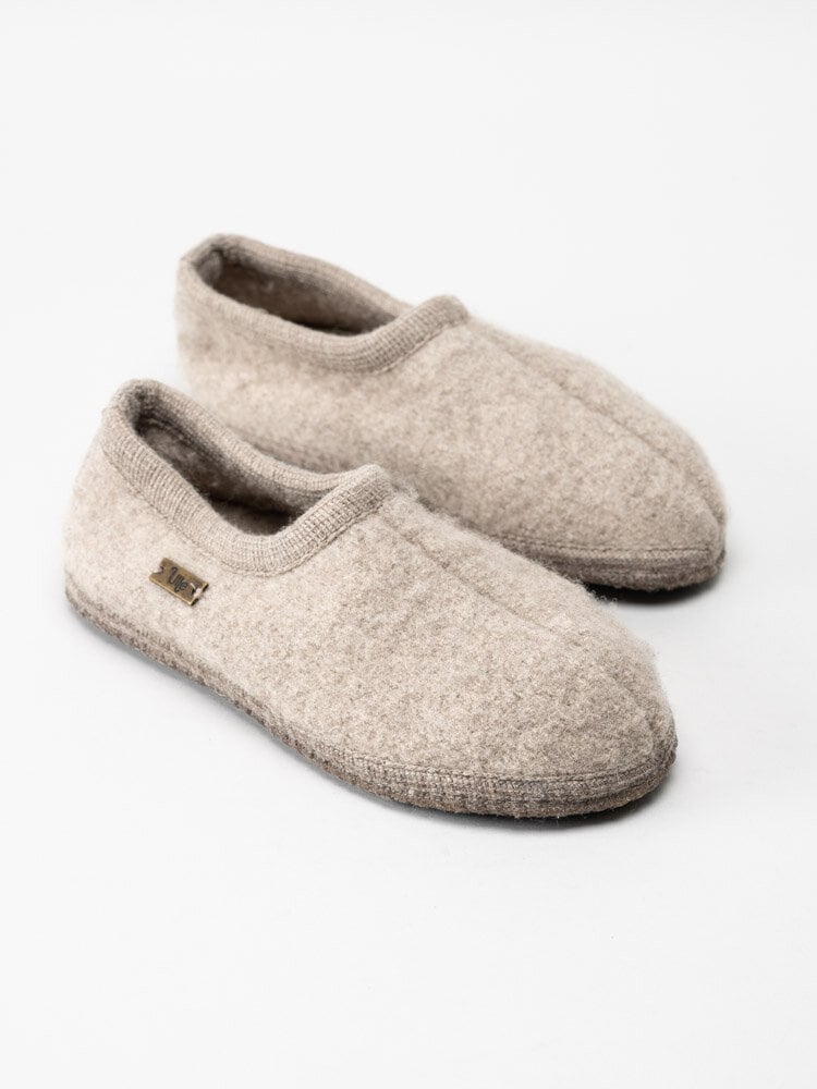 Ulle - Original High - Beige slip on tofflor i ull