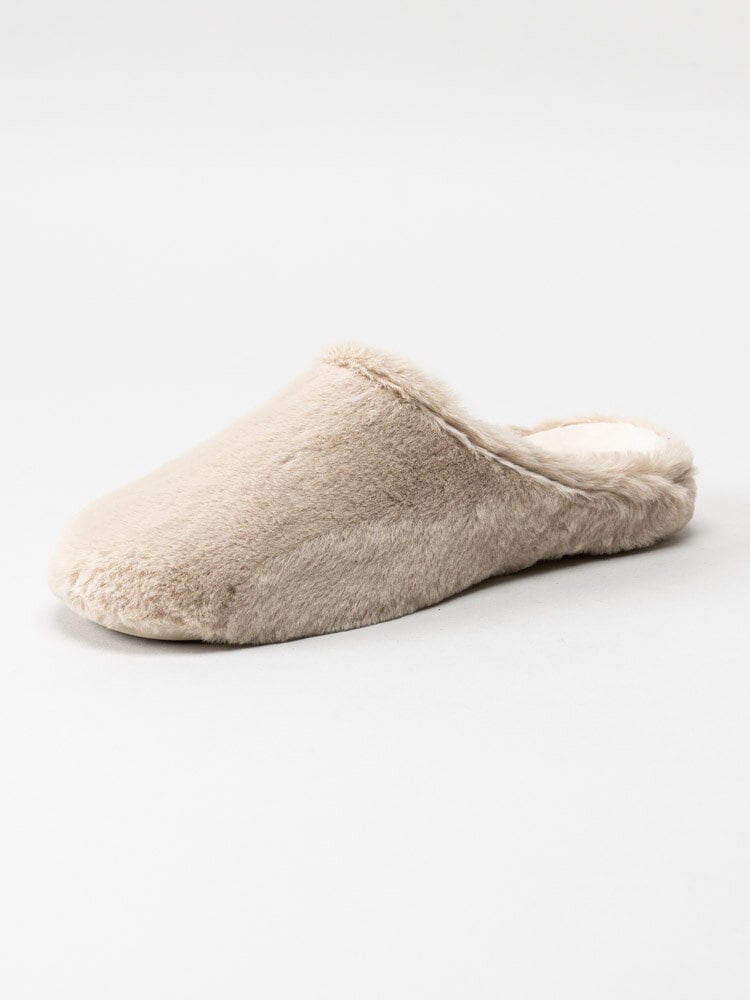 Copenhagen Shoes - Feel - Ljusbeige fluffiga slip in tofflor