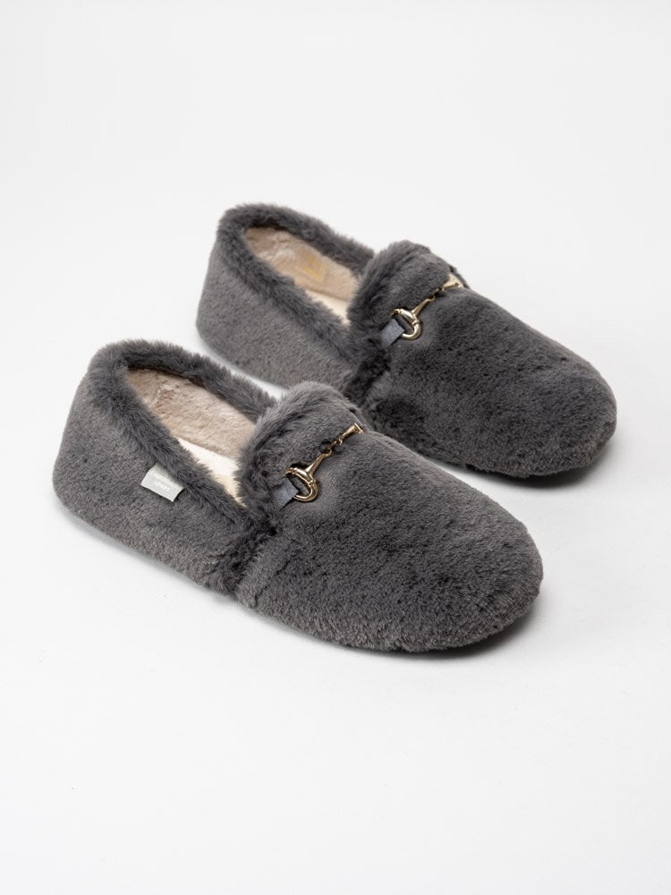 Copenhagen Shoes - New Melania - Grå fluffiga slip on tofflor