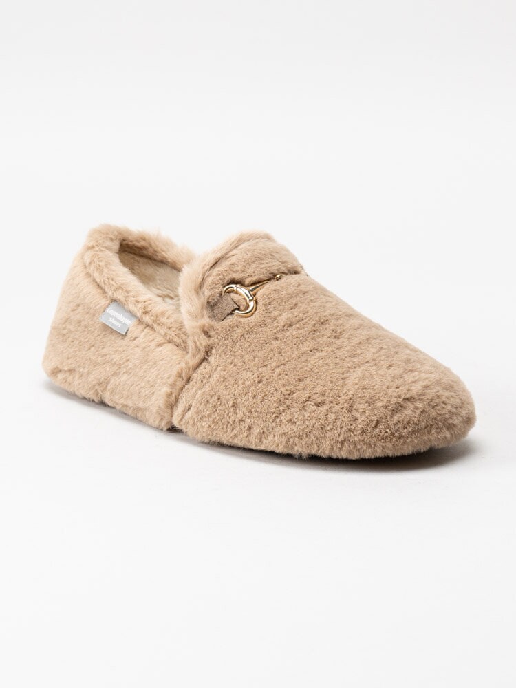 Copenhagen Shoes - New Melania - Beige fluffiga slip on tofflor