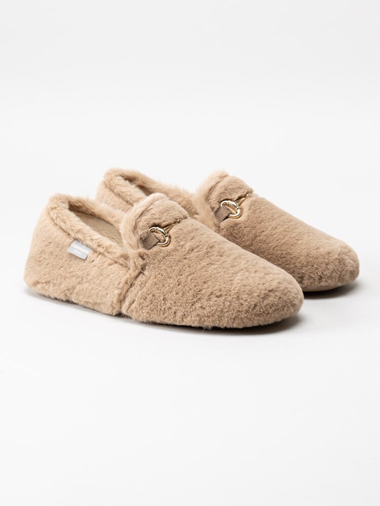 Copenhagen Shoes - New Melania - Beige fluffiga slip on tofflor