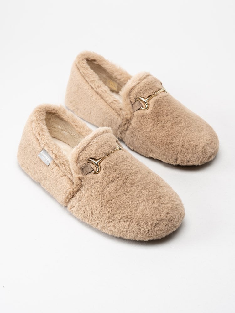 Copenhagen Shoes - New Melania - Beige fluffiga slip on tofflor