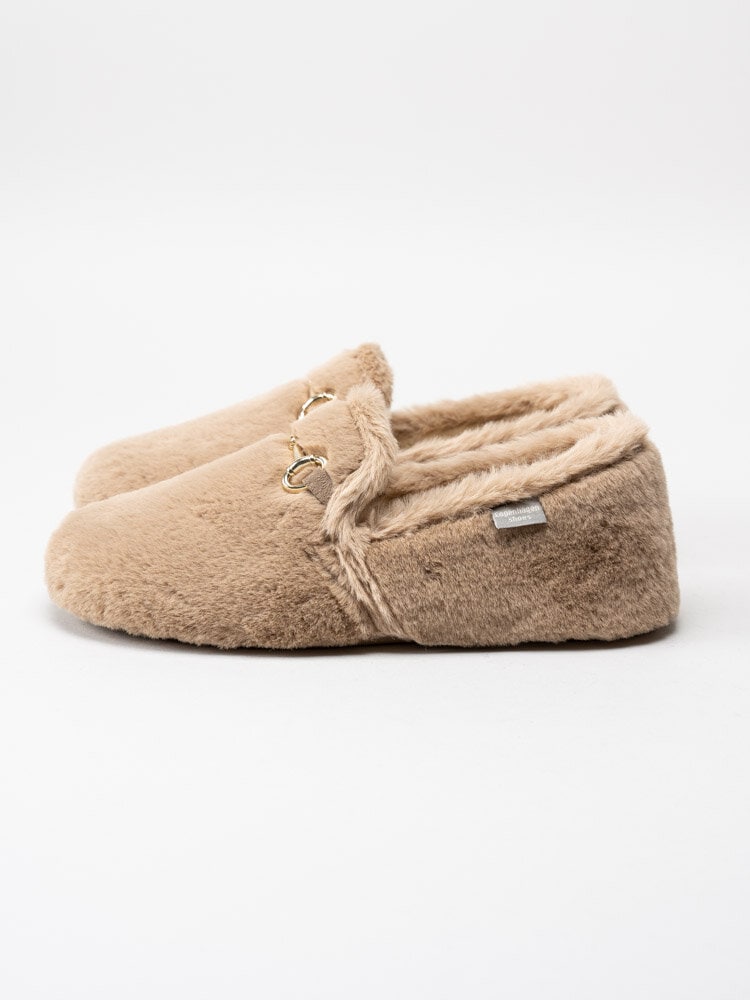 Copenhagen Shoes - New Melania - Beige fluffiga slip on tofflor