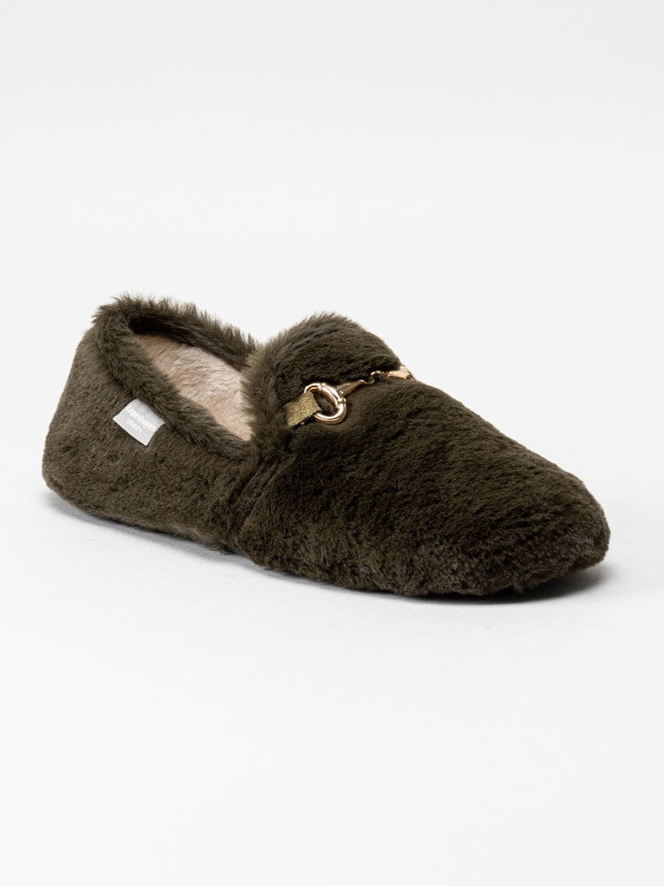 Copenhagen Shoes - New Melania - Gröna fluffiga slip on tofflor