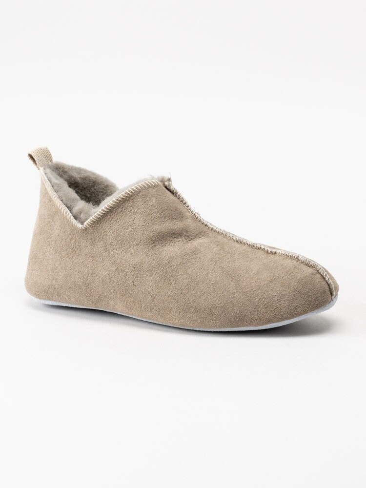 Shepherd - Selma - Gråbeige slip on fårskinnstofflor