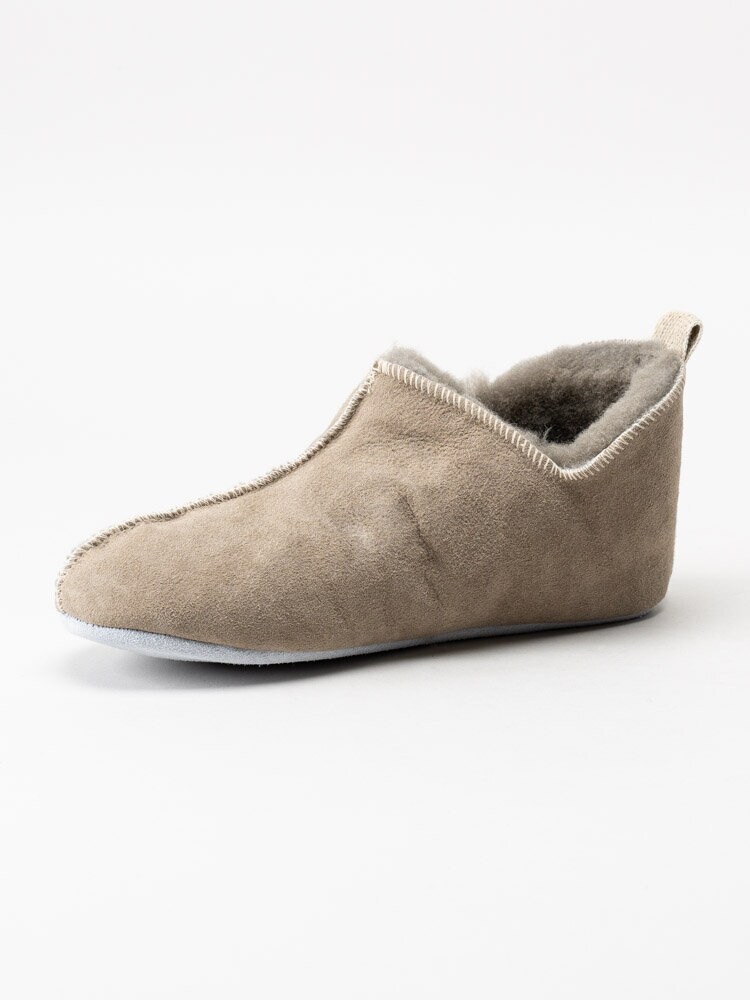 Shepherd - Selma - Gråbeige slip on fårskinnstofflor