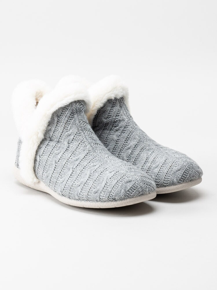 Hush Puppies - Grå slip on tofflor i textil
