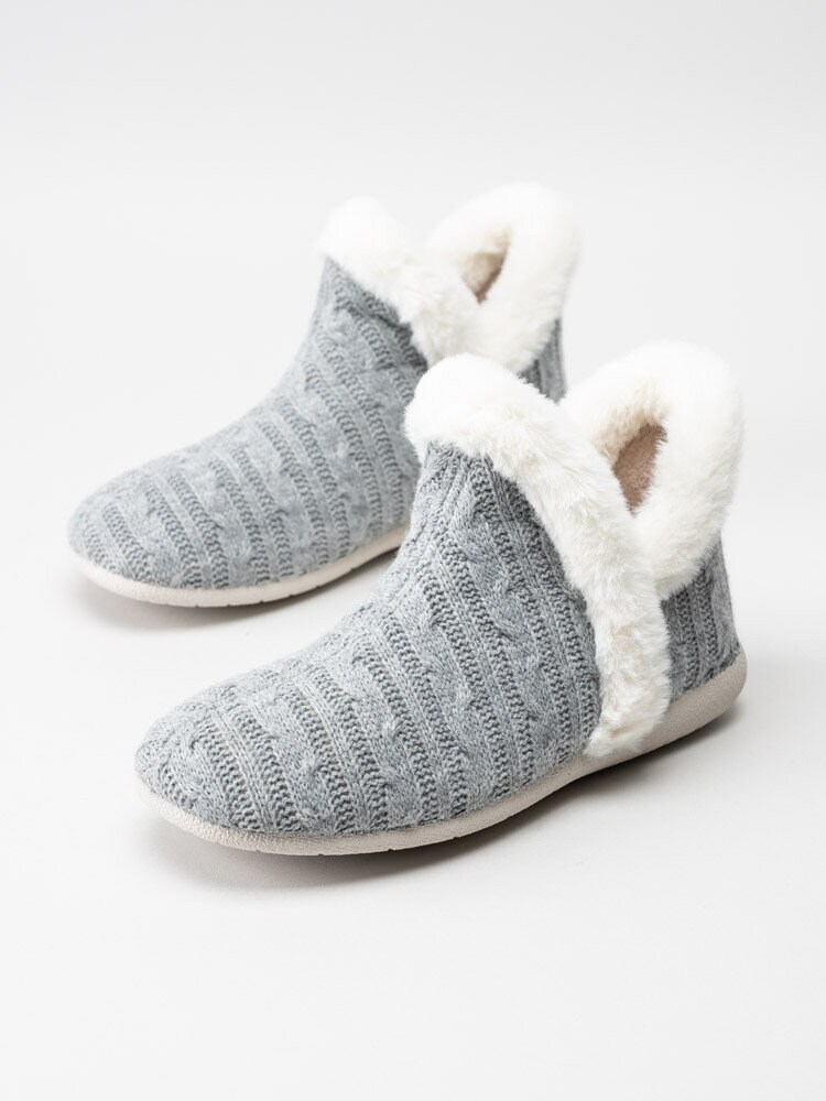 Hush Puppies - Grå slip on tofflor i textil