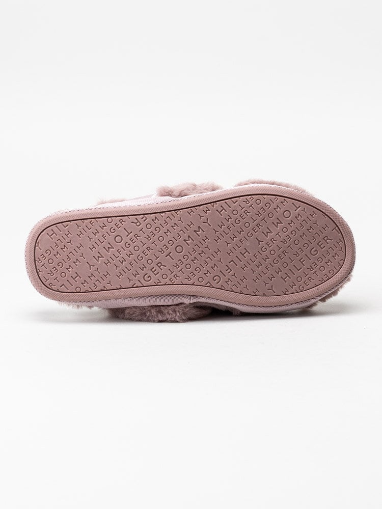 Tommy Hilfiger - Tommy Furry Home Slipper - Rosa fluffiga slip in tofflor med korsade band