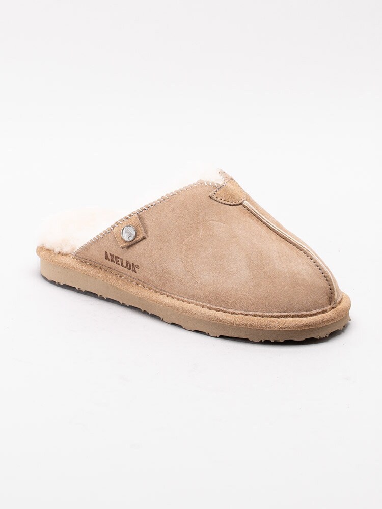 Axelda - Åbo - Beige slip in fårskinnstofflor